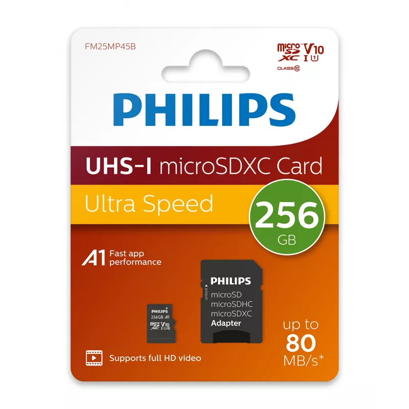 Philips FM25MP45B/00 atmiņas karte 256 GB MicroSDHC UHS-I Klase 10