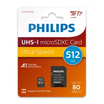 Philips FM51MP45B/00 atmiņas karte 512 GB MicroSDHC UHS-I Class 10