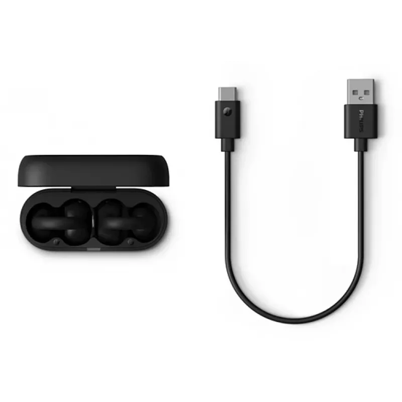 Philips 2000 sērija TAQ2000BK austiņas True Wireless Stereo (TWS) auss spailes tipa, atvērta tipa zvaniem/mūzikai Bluetooth melnas