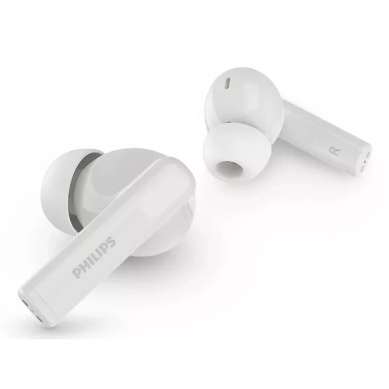 Bezvadu austiņas Philips TAT2520WT/00 — Bluetooth, zvaniem un mūzikai, 20–20000 Hz, 10 m diapazons, balta, 40 g