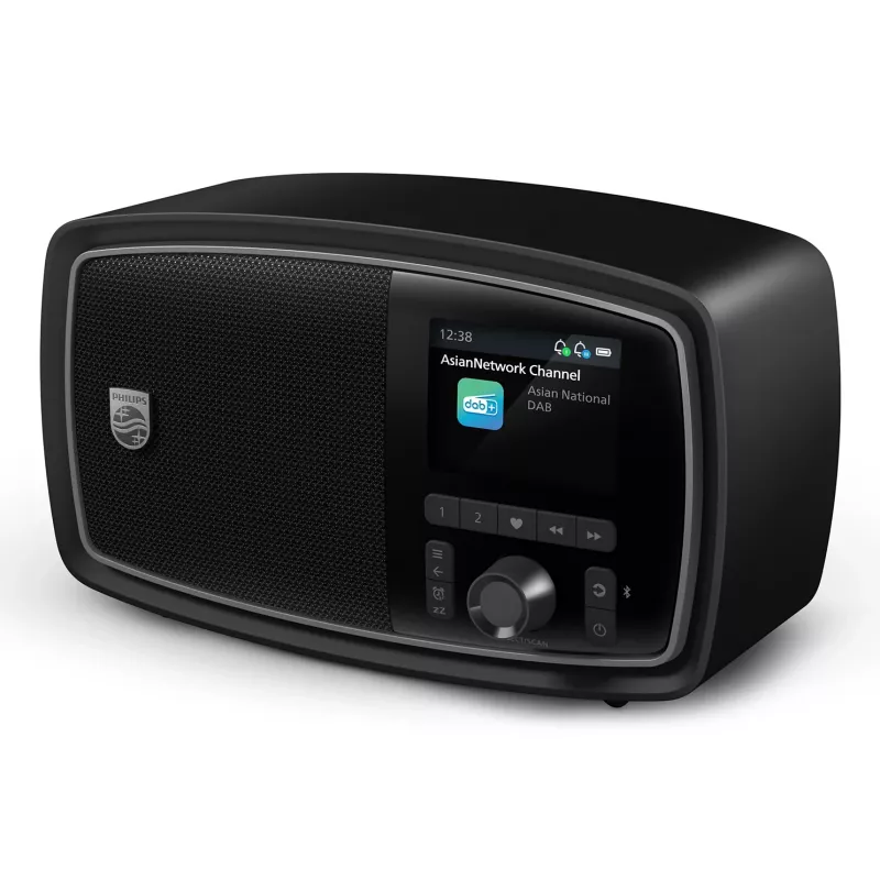Philips TAV2000DB pārnēsājams analogais un digitālais radio, melns