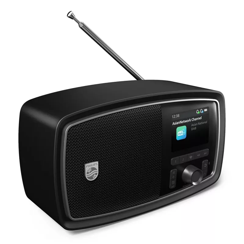 Philips TAV2000DB pārnēsājams analogais un digitālais radio, melns