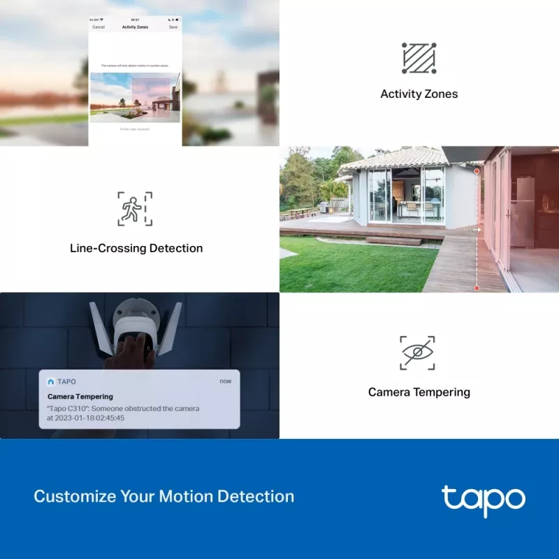 TP-Link Tapo āra drošības Wi-Fi kamera, IP drošības kamera, Āra, Vadu un bezvadu, CE, NCC, Uz sienas, Balta