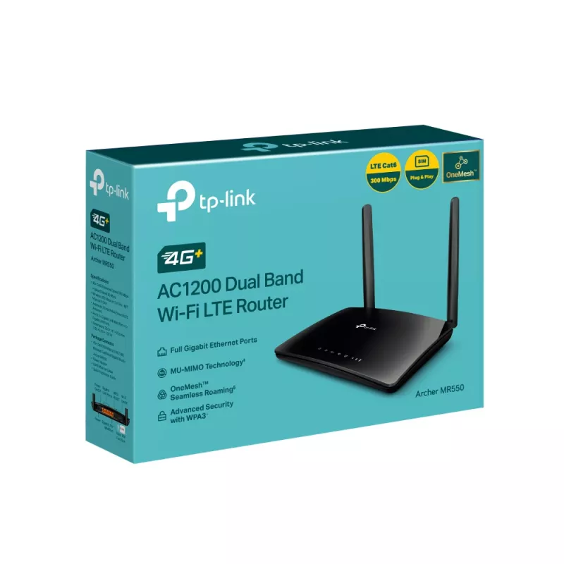 TP-Link MR550 bezvadu maršrutētājs Gigabit Ethernet Dual-band (2.4 GHz / 5 GHz) 4G