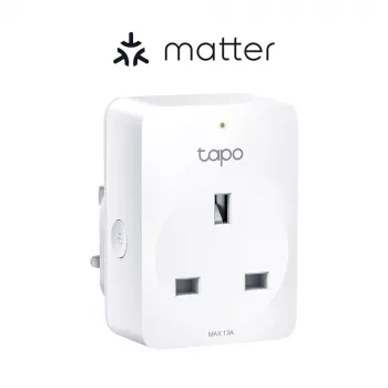 Viedā kontaktligzda TP‑Link Tapo Mini P110M — Wi‑Fi/Bluetooth iekštelpu viedā ligzda, 16 A, 100–240 V, 3680 W, balta