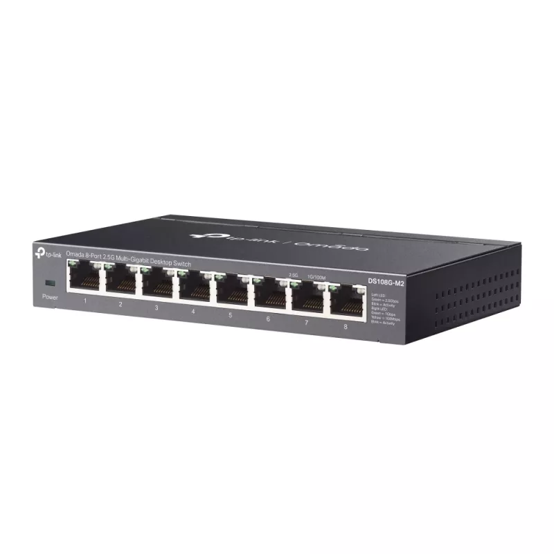 TP-Link Omada DS108G-M2 tīkla komutators Nepārvaldāms 2.5G Ethernet (100/1000/2500) Melns