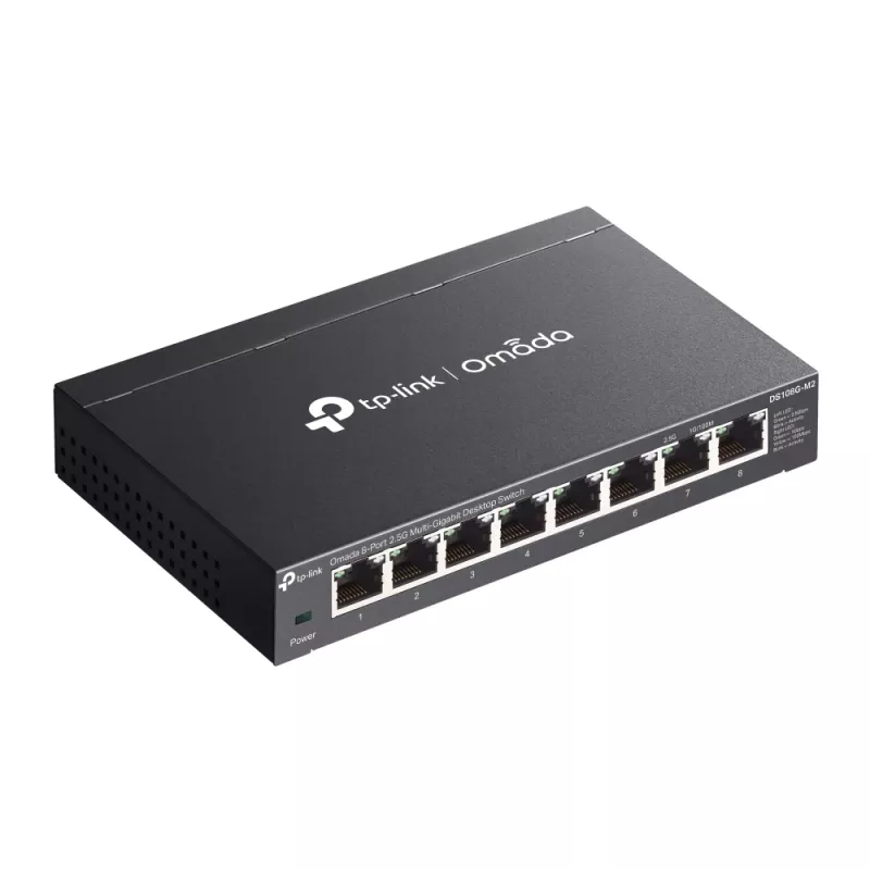 TP-Link Omada DS108G-M2 tīkla komutators Nepārvaldāms 2.5G Ethernet (100/1000/2500) Melns