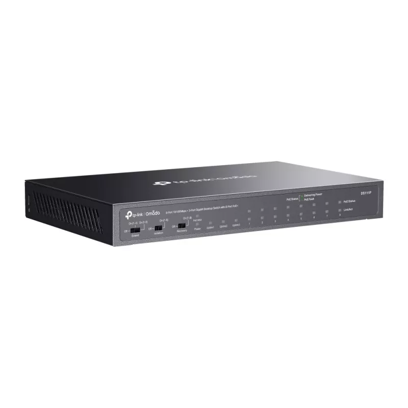 TP-Link Omada DS111P tīkla slēdzis Nepārvaldāms Ātrā Ethernet (10/100) Barošana caur Ethernet (PoE) Melns