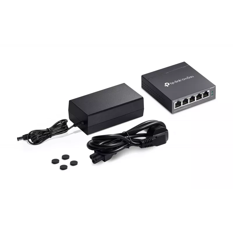 TP-Link Omada DS105GP tīkla komutators Nepārvaldāms Gigabit Ethernet (10/100/1000) Power over Ethernet (PoE) Melns