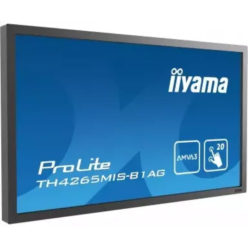 Datora monitors IIYAMA ProLite TH4265MIS-B1AG, 42 collas (106,7 cm), Full HD 1920×1080, LED skārienekrāns, 6,5 ms, 16:9, skaļruņi, VESA, melns