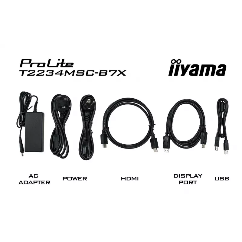 iiyama ProLite T2234MSC-B7X datora monitors 54,6 cm (21,5 collas) 1920 x 1080 pikseļi Full HD skārienjūtīgs melns