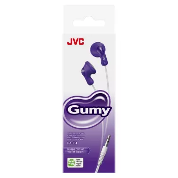 JVC F14 Gumy ievietojamās vadu austiņas violetā krāsā, vadu, 16–20000 Hz, mūzikai, 17,1 g, austiņas, violeta