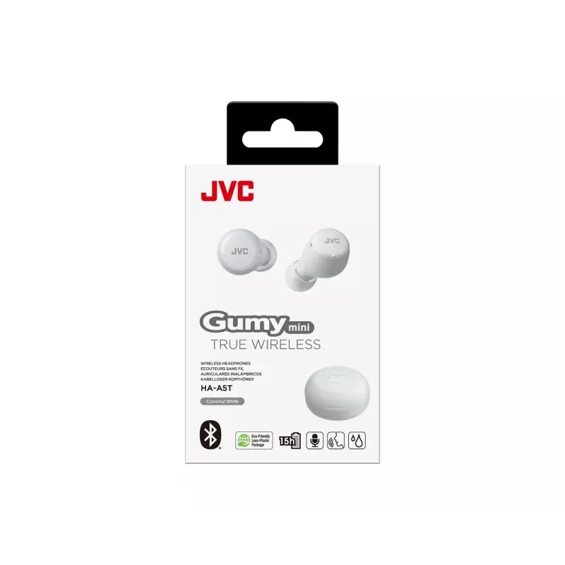 Bezvadu ievietojamās austiņas JVC HA-A5T True Wireless Stereo (TWS) — intraaurālas, 20–20000 Hz, balta