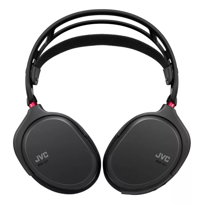 JVC GG-01 headset ar vadu, uz galvas stiprināms, spēlēm, melns