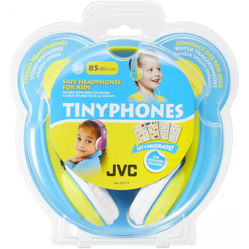JVC HA-KD7-Y-E Austiņas ar vadu, uzliekamas ap kaklu, mūzikai, zilas, dzeltenas