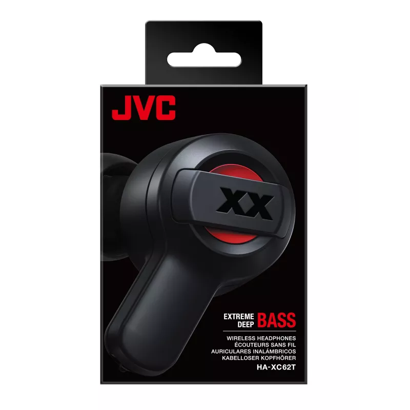 JVC XX Deep Bass bezvadu austiņas melnas, True Wireless Stereo (TWS), 20–20000 Hz, zvani/mūzika, 8,8 g, austiņas, melnas, sarkanas