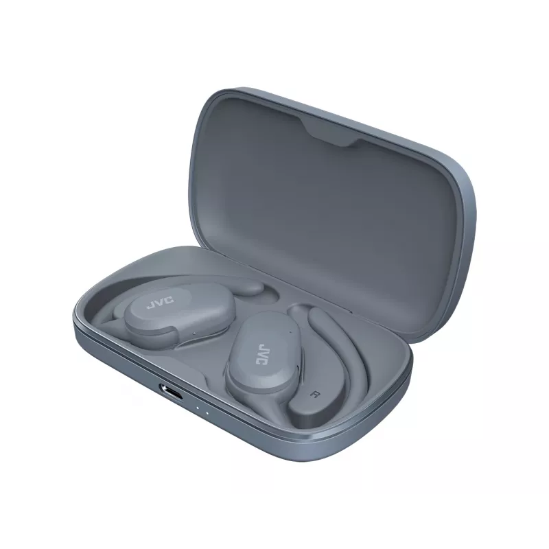 Austiņas JVC HA-NP40T True Wireless Stereo (TWS) ievietojamās ar auss āķi Bluetooth, 20–20000 Hz, 10 m, pelēkas