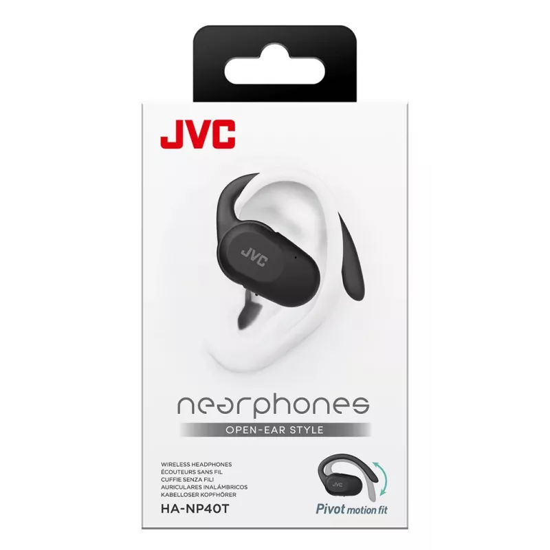 Austiņas JVC HA-NP40T True Wireless Stereo TWS aizauss ar Bluetooth, melna, 20–20000 Hz, 10 m
