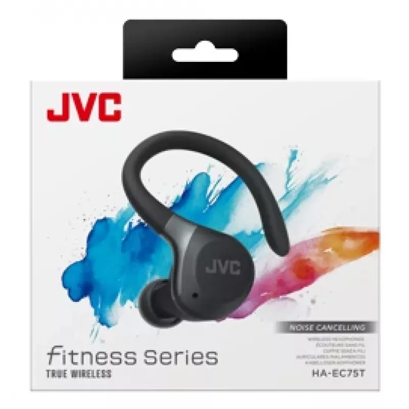 JVC HA-EC75T-B-U austiņas/headset Bezvadu, austiņas ar āķi, Sports, Bluetooth, Melnas