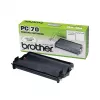 Faksa kārtridžs Brother PC70 — melns, 140 lapas, saderīgs ar FAXT72/74/76/78/7 Plus/92/94/96/98