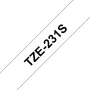 Brother TZE231S etiķešu lente Melns uz balta TZe