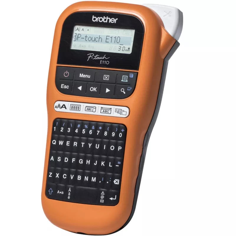 Etiķešu printeris Brother PT-E110VP Tiešā termiskā Krāsains 180 x 180 DPI 20 mm/sek TZe QWERTY