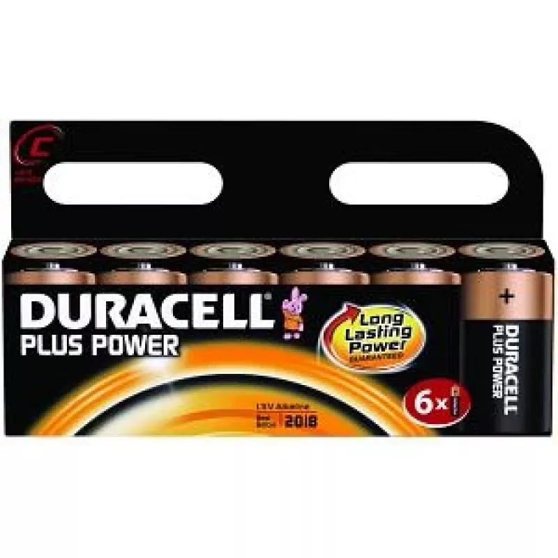 Duracell Plus Power C, 6 gab. vienreizlietojamās baterijas, sārma