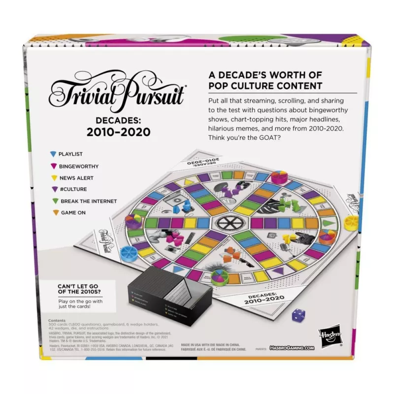 Hasbro Gaming Trivial Pursuit Decades 2010 to 2020 Galda spēle Trivia