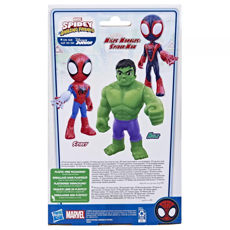 Marvel Spidey and His Amazing Friends Supersized Hulk, 3 gadi, Daudzkrāsains, Plastmasa
