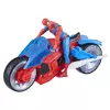 Marvel Spider-Man Spider-Man Web Blast Cycle bērnu rotaļu komplekts ar pozējamu Spider-Man darbības figūru