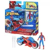 Marvel Spider-Man Spider-Man Web Blast Cycle bērnu rotaļu komplekts ar pozējamu Spider-Man darbības figūru
