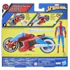 Marvel Spider-Man Spider-Man Web Blast Cycle bērnu rotaļu komplekts ar pozējamu Spider-Man darbības figūru
