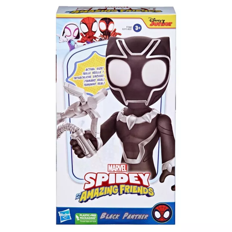 Marvel Spidey and His Amazing Friends Supersized Melns Panther Action Figure, Pirmsskolas Supervaroņu Rotaļlietas