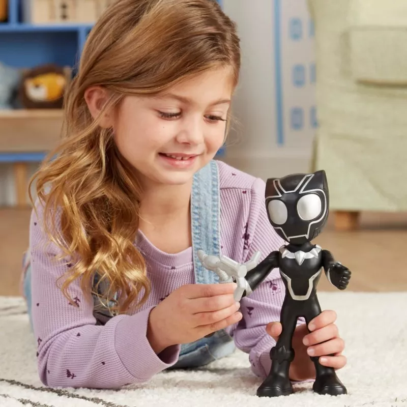 Marvel Spidey and His Amazing Friends Supersized Melns Panther Action Figure, Pirmsskolas Supervaroņu Rotaļlietas