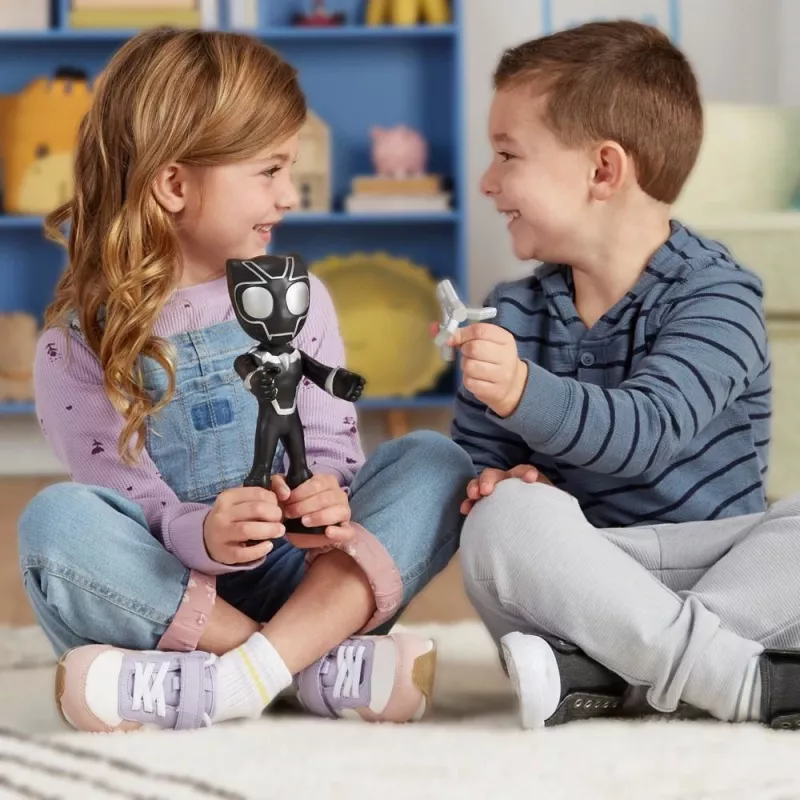 Marvel Spidey and His Amazing Friends Supersized Melns Panther Action Figure, Pirmsskolas Supervaroņu Rotaļlietas