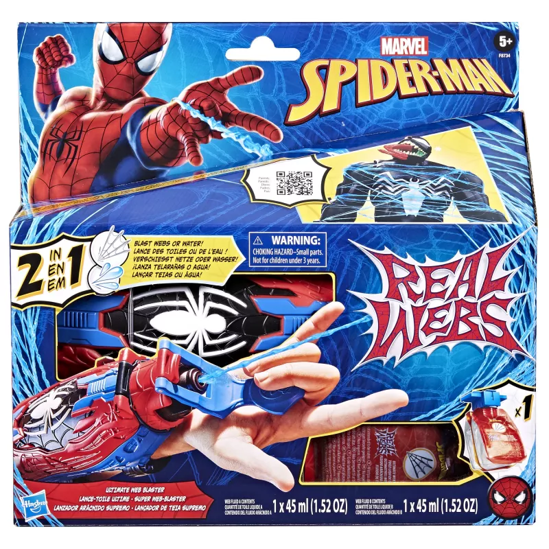 Rotaļlietu cimdu strādnieks Marvel Spider-Man Real Webs Ultimate Web Blaster