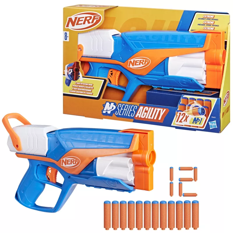 Rotaļu šāvējs NERF N Series Agility zils oranžs balts 8 gadi
