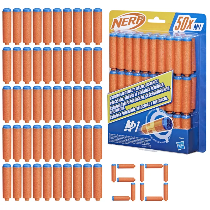 Nerf N Series N1-Darts 50x, Uzpilde, 8 gadi, 50 gab., Zila, Oranža