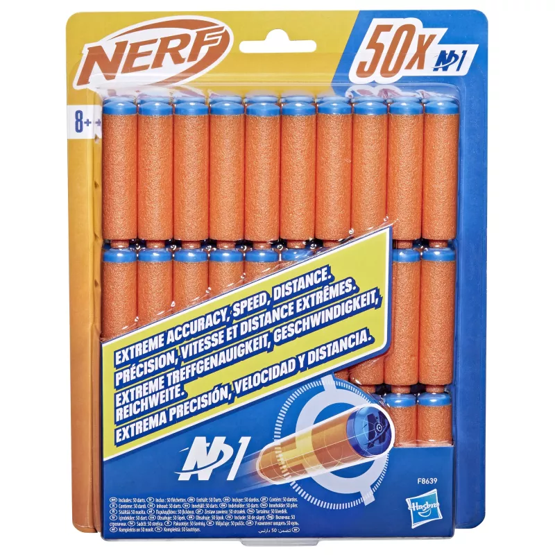 Nerf N Series N1-Darts 50x, Uzpilde, 8 gadi, 50 gab., Zila, Oranža