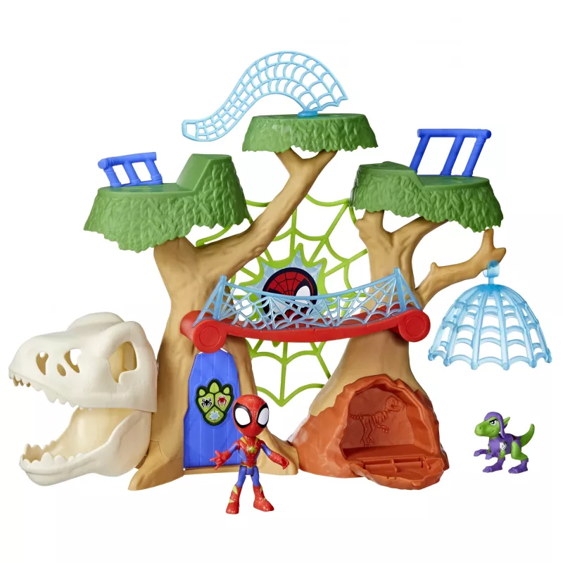 Rotaļu komplekts Action/Adventure Hasbro Marvel Spidey and His Amazing Friends Dino Webs Treehouse