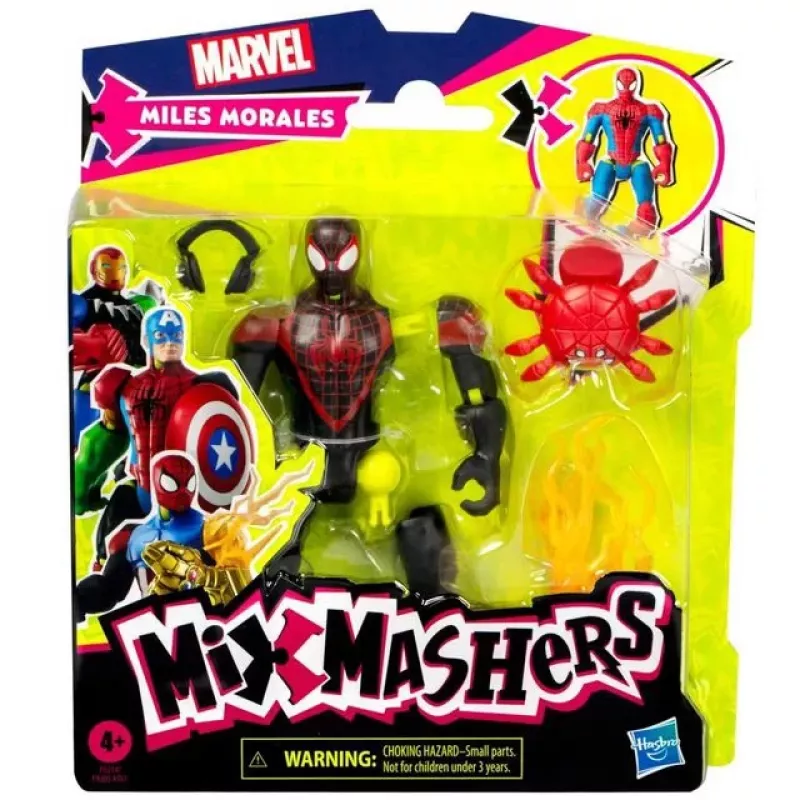 Marvel MixMashers Miles Morales Spider-Man Mix-And-Match, 4 gadi, Daudzkrāsains