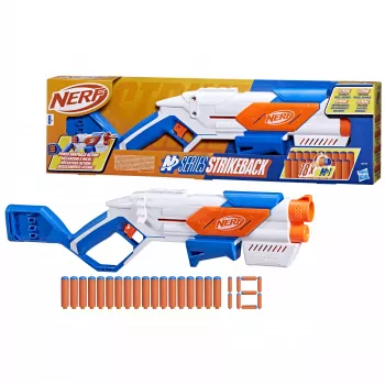 Rotaļu blasters Nerf N Series Strikeback zils oranžs balts 8+