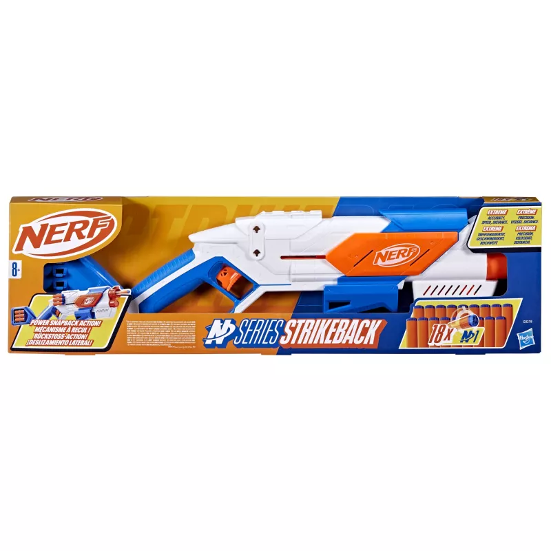 Rotaļu blasters Nerf N Series Strikeback zils oranžs balts 8+