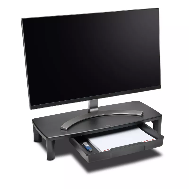 Kensington SmartFit monitora statīvs ar atvilktni, brīvstāvošs, 15 kg, 76,2 cm (30 collas), augstuma regulēšana, melns