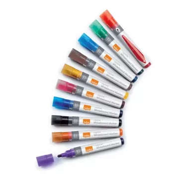 Nobo šķidrās tintes tāfeles marķieri ar apaļu uzgali, 10 gab. iepakojums, 10 gab., Daudzkrāsains, Otiņas uzgalis, Dažādas krāsas, 3 mm, 38 mm