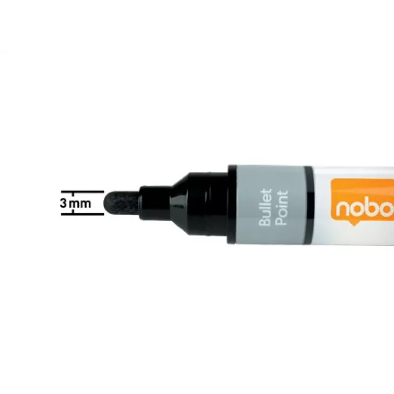 Nobo šķidrās tintes tāfeles marķieri ar apaļu uzgali, 10 gab. iepakojums, 10 gab., Daudzkrāsains, Otiņas uzgalis, Dažādas krāsas, 3 mm, 38 mm