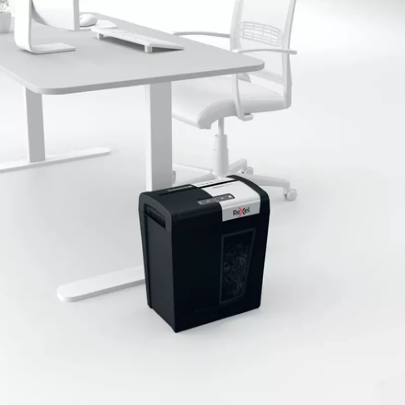 Rexel Secure MC6 Whisper-Shred mikrogriešanas papīra smalcinātājs P5, mikrogriešanas smalcināšana, 2 x 15 mm, 18 l, 175 loksnes, 55 dB, pogas