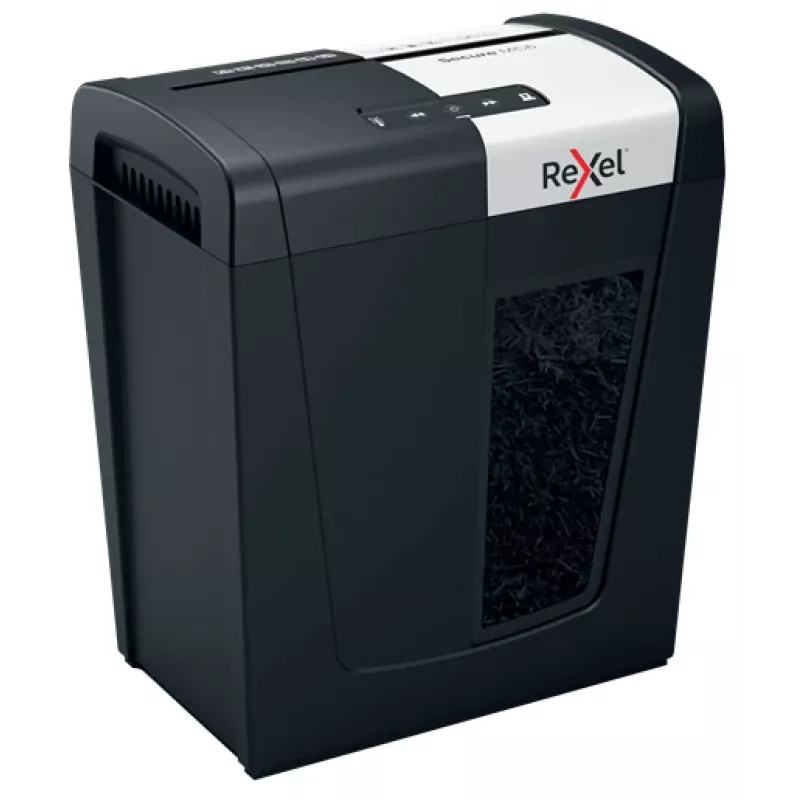 Rexel Secure MC6 Whisper-Shred mikrogriešanas papīra smalcinātājs P5, mikrogriešanas smalcināšana, 2 x 15 mm, 18 l, 175 loksnes, 55 dB, pogas