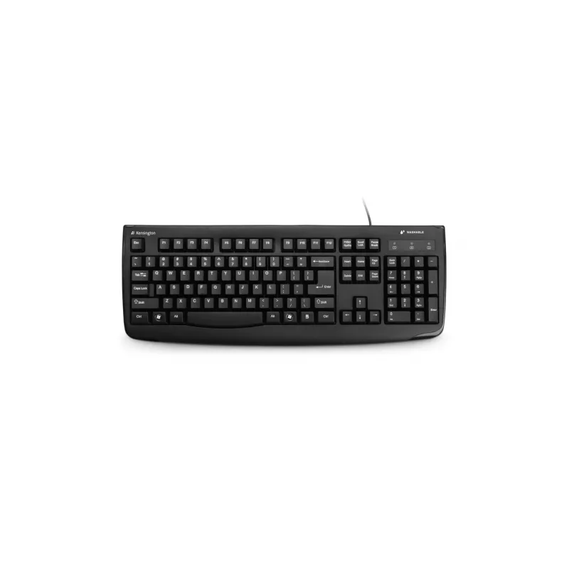 Kensington K:Keybrd Washable ProFitUSB ES, pilnizmēra (100%), vadu, USB, QWERTY, melna