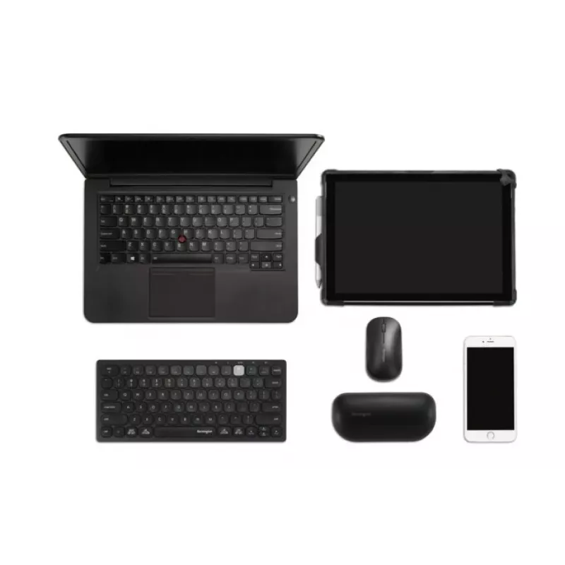 Kensington Dual Wireless Compact tastatūra - PN, Mini, bezvadu, Bluetooth, QWERTY, melna
